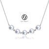 LilyTreacy Akoya Pearls White Gold diamond Station Necklace 18