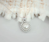 11-13mm Freshwater Pearl in Diamonique 925 sterling silver pendant Necklace 18