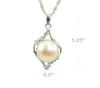 11mm white Freshwater Pearl Sterling Silver CZ Pendant Necklace Chain 18