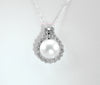 11-13mm Freshwater Pearl in Diamonique 925 sterling silver pendant Necklace 18