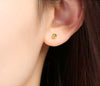 18K Yellow Gold Ball stud Earrings Women Men Unisex 3mm or 4mm