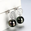 Lily Treacy Signature 10-11mm Tahitian Pearl Dangle Drop Earrings 14K solid White yellow Gold