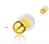 18K Yellow Gold Ball stud Earrings Women Men Unisex 3mm or 4mm