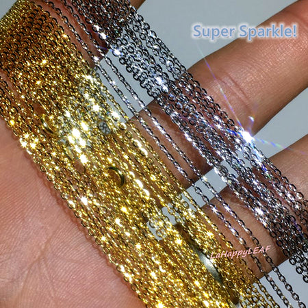 18K Solid White Gold THICK Diamond-cut Square Spiga Wheat Chain 18" AU750 Women Man