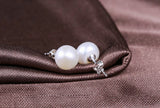 7-8mm White Freshwater Pearl Stud Earrings 925 Sterling Silver post & back bridal Gift