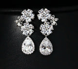 CZ Dangle Drop Earrings 5ct Top Quality CZ simulated diamond white in LED light box Bridal by Lily Treacy
