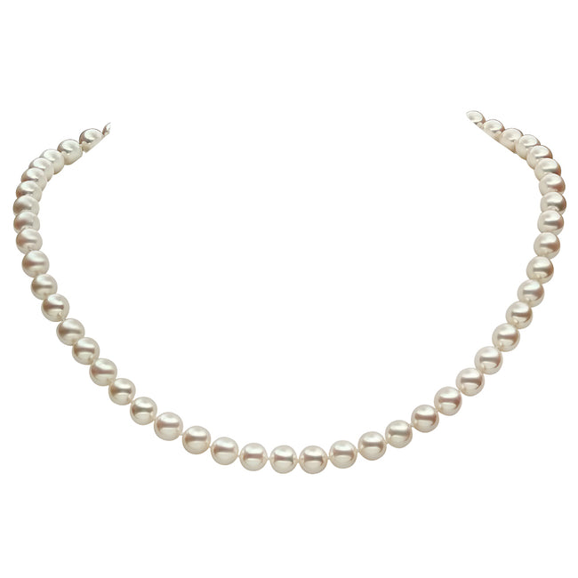 Lily Treacy Japanese Akoya Pearl 14K gold clasp Necklace strand white bridal wedding 18"
