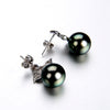 Lily Treacy 10-11mm Tahitian pearl ear studs earrings Gold and Diamonds Tia Earrings