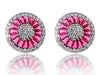 CZ Stud Earrings simulated diamond, ruby, sapphire, emerald halo earrings in lighted box