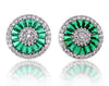 CZ Stud Earrings simulated diamond, ruby, sapphire, emerald halo earrings in lighted box