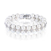 LilyTreacy Pearl Bracelet double row Quality 8mm Shell Pearl & Top CZ white 7.5