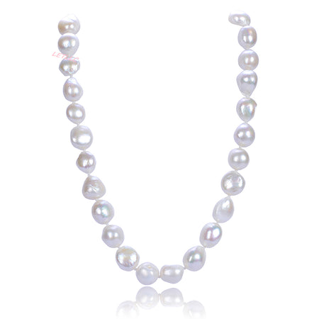*Best Deal* 8.5-9.5mm White Freshwater Pearl Strand Necklace 18" Magnetic clasp wedding bridal
