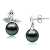 Lily Treacy 10-11mm Tahitian pearl ear studs earrings Gold and Diamonds Tia Earrings