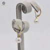 Japanese Akoya Pearl Earrings French hoop white Pearl drop dangle 18K Solid Gold bridal 7.5-8;8-8.5; 8.5-9; 9-9.5; 9.5-10mm