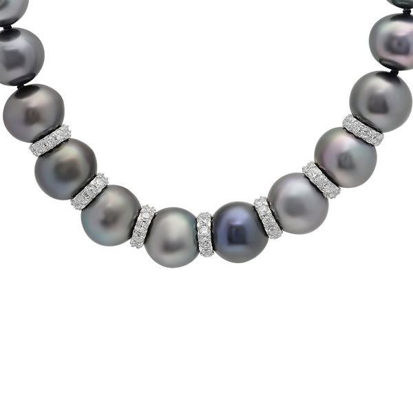 LILY TREACY 9-10MM BLACK FRESHWATER PEARL BELLA STRAND NECKLACE 18″
